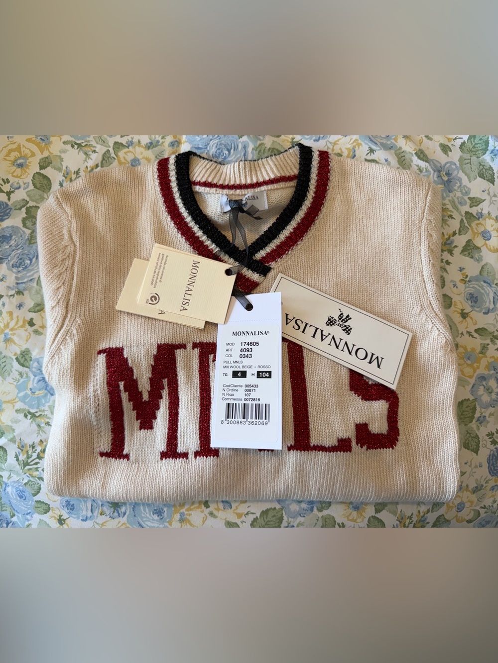 NWT! Monnalisa Girls Sweater!